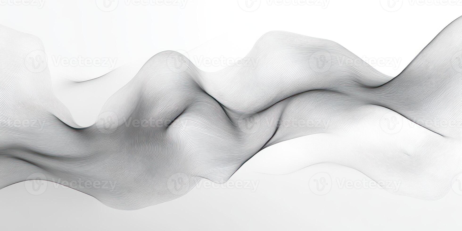 Abstract Black and White Wavy Lines Against a White Background photo