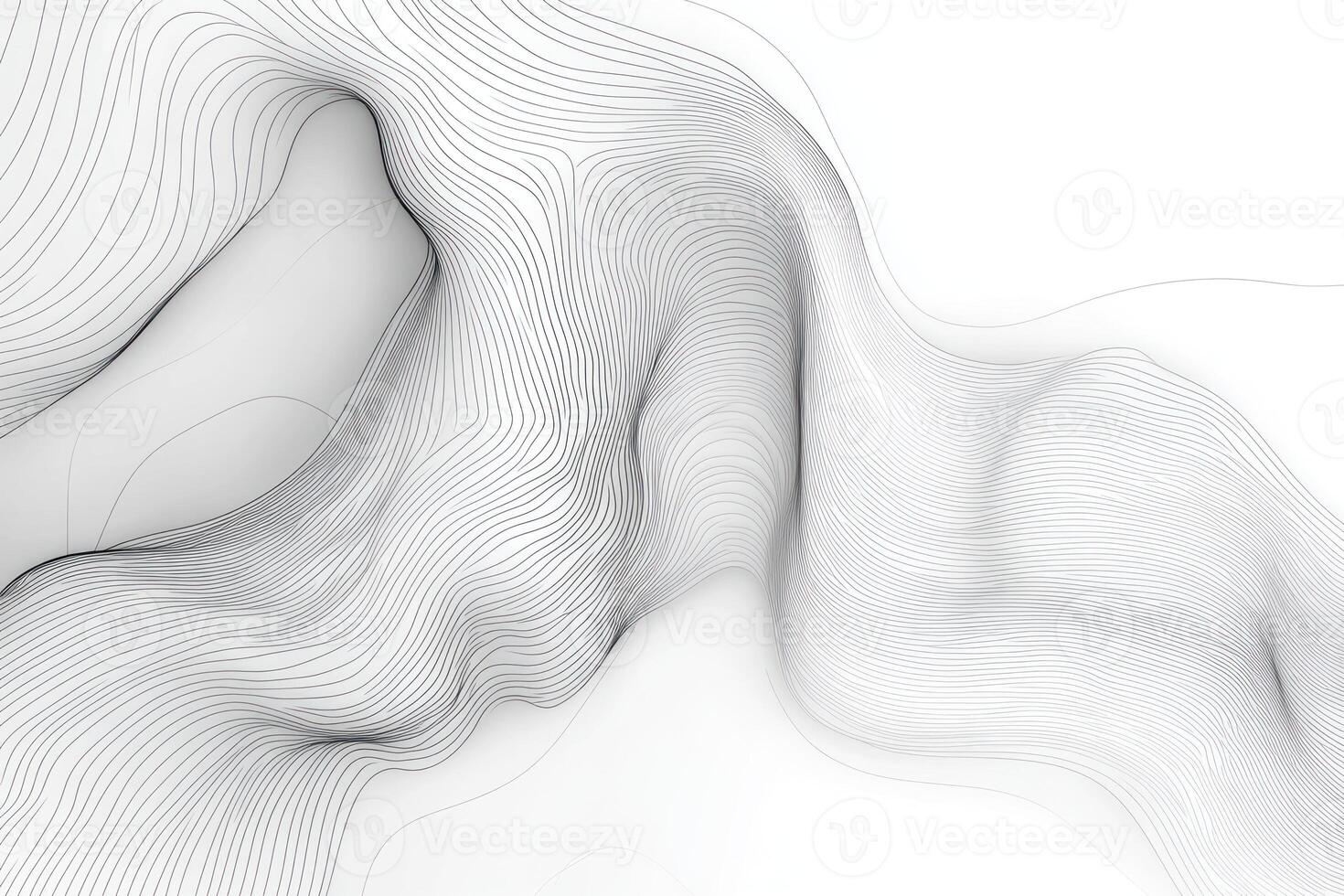 Abstract White Surface with Intertwined Curved Lines photo