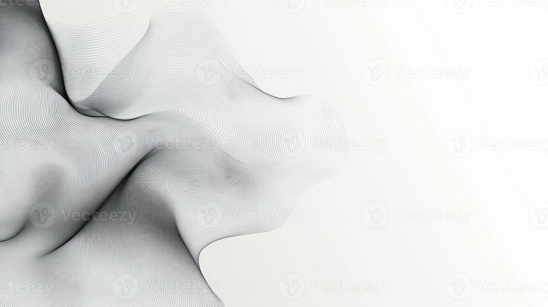 Abstract grayscale image of thin, wavy lines on a white background photo