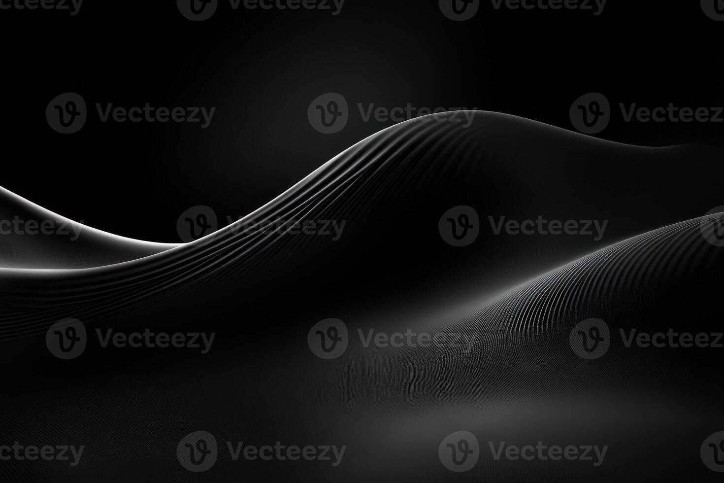 Abstract Black and White Wavy Lines on a Dark Background photo
