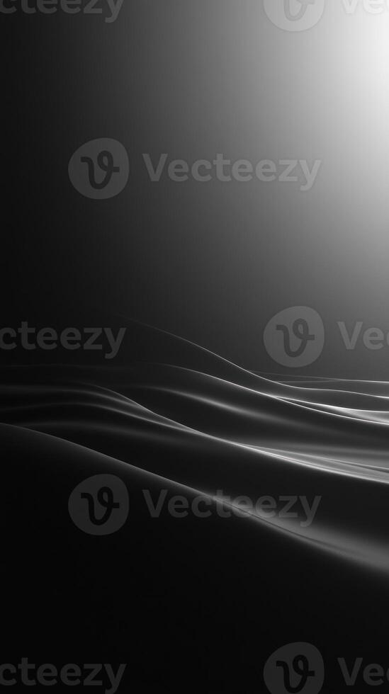 Abstract Black Fabric with Smooth Waves and Gradient Lighting photo