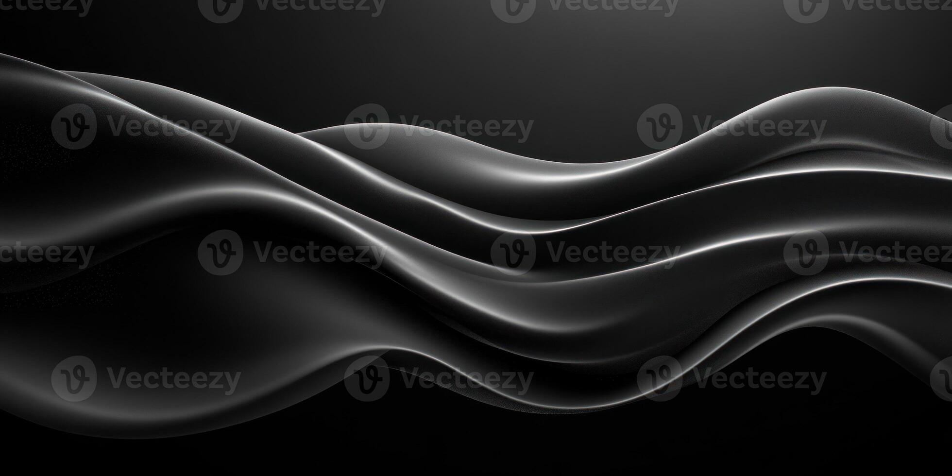 Abstract Black Wavy Form on a Dark Background photo