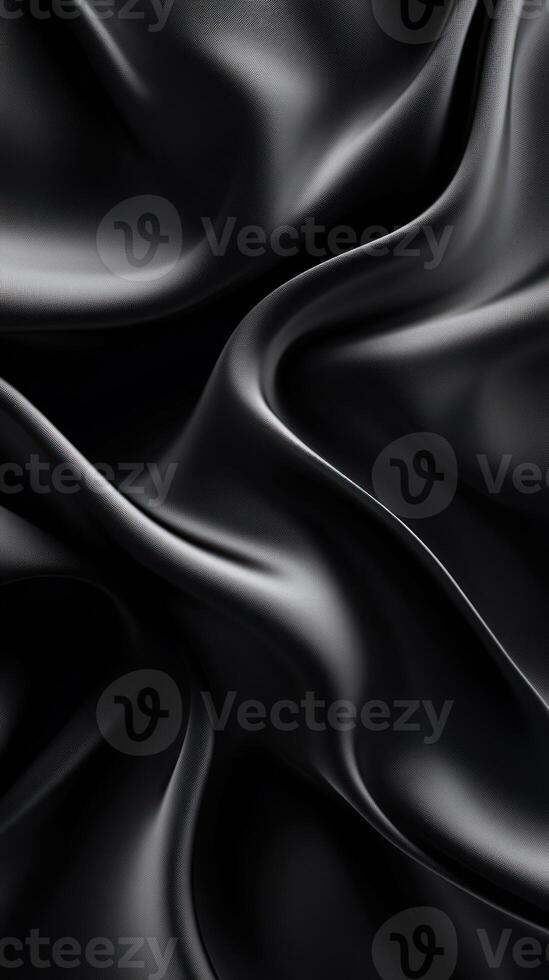 Abstract Draped Black Fabric with Subtle Texture photo