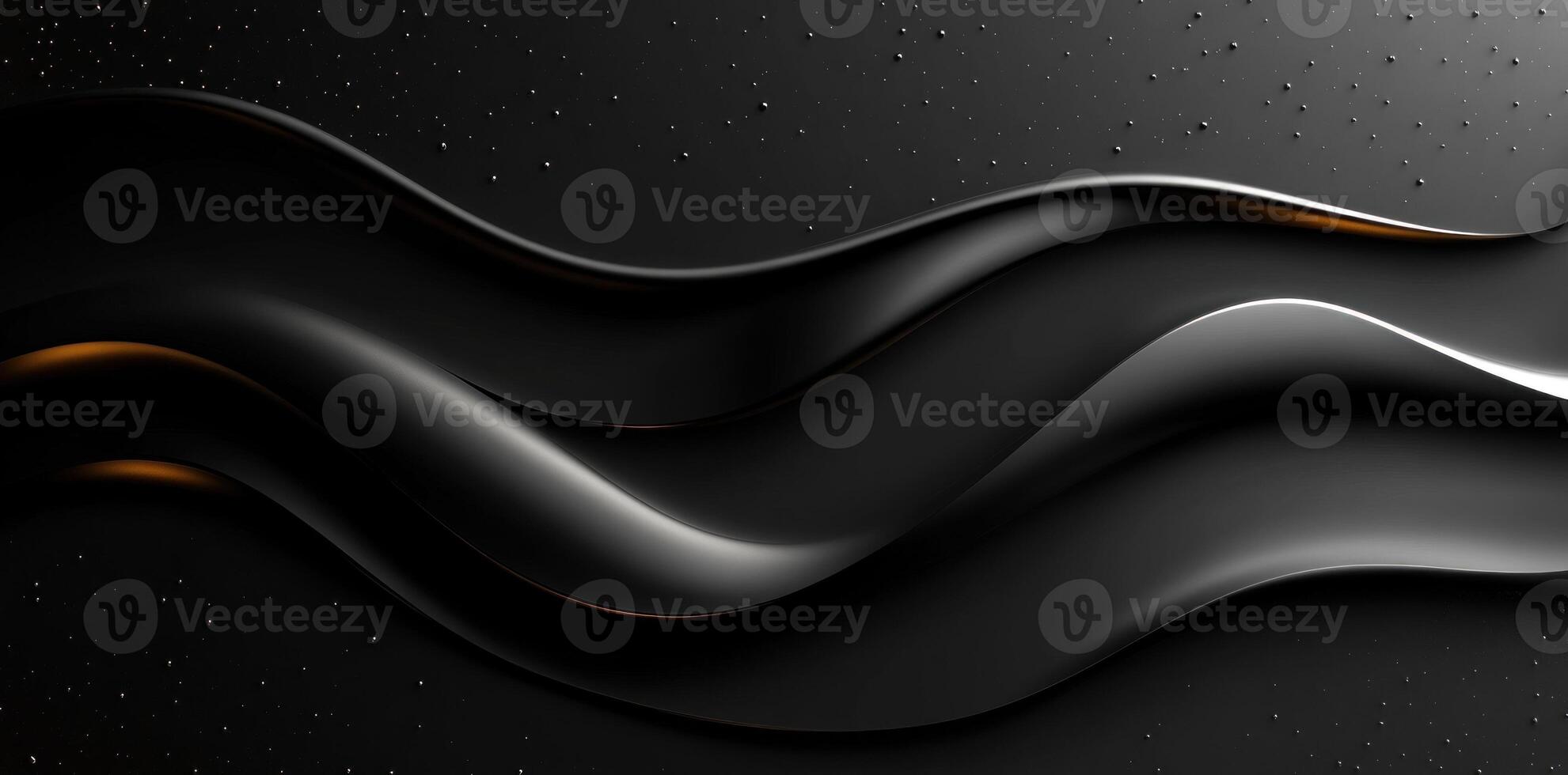 Abstract Black and Gold Wavy Pattern with Scattered Spots photo