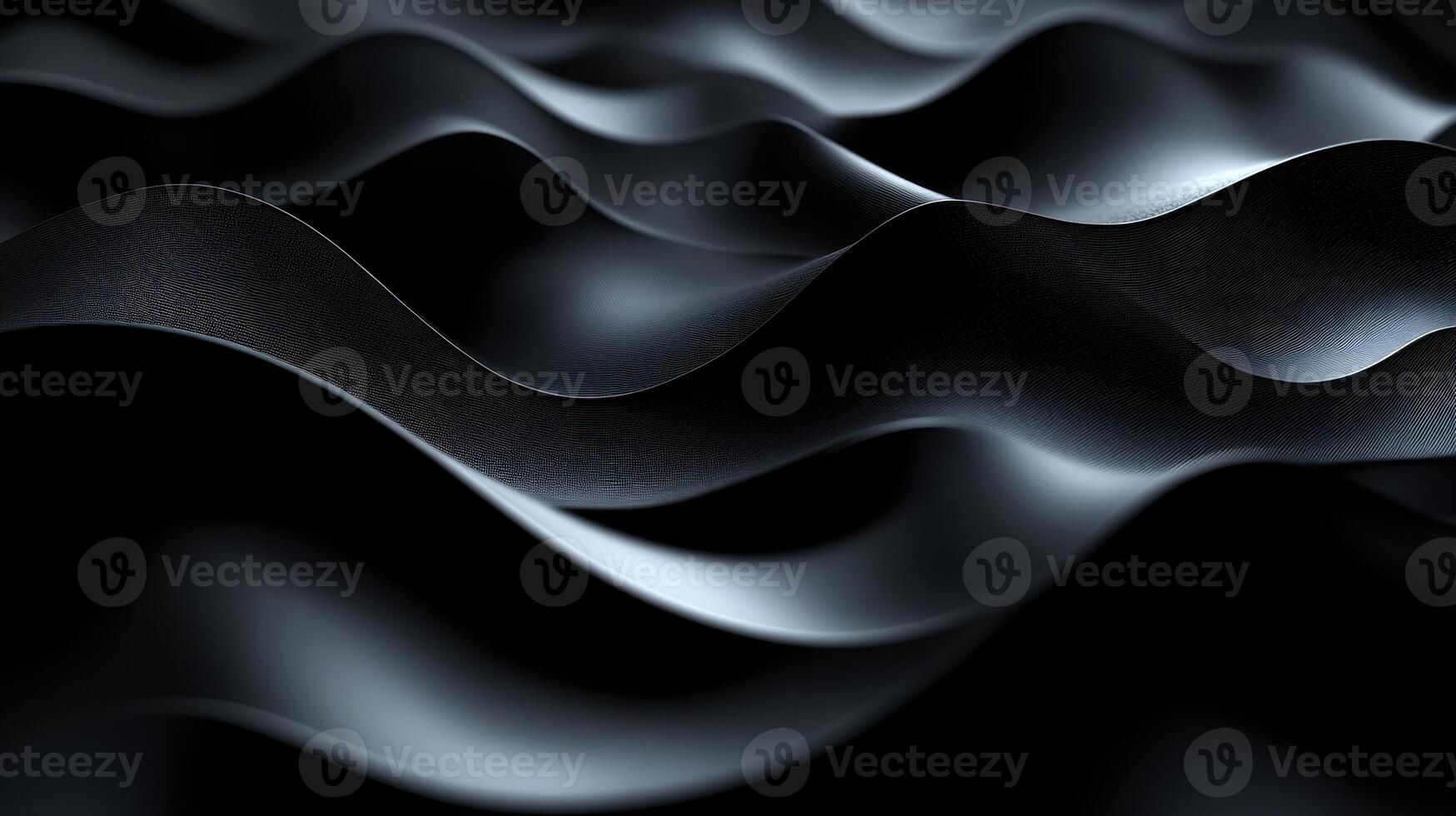 Abstract Wavy Black Surface with Subtle Textured Detail photo