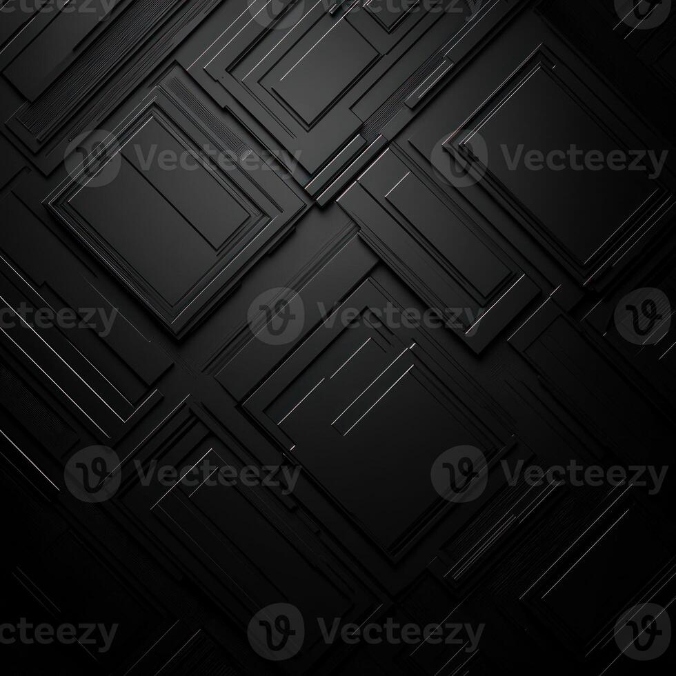 Abstract Black and White Geometric Pattern with Recessed Squares photo