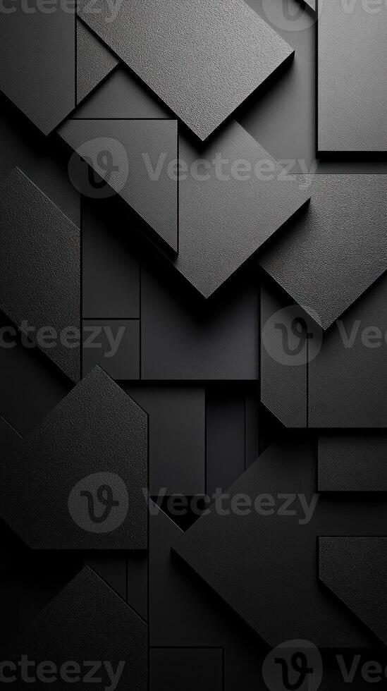 Abstract Geometric Pattern of Black Textured Shapes photo
