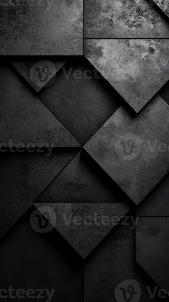 Abstract Geometric Pattern of Black, Textured Tiles photo
