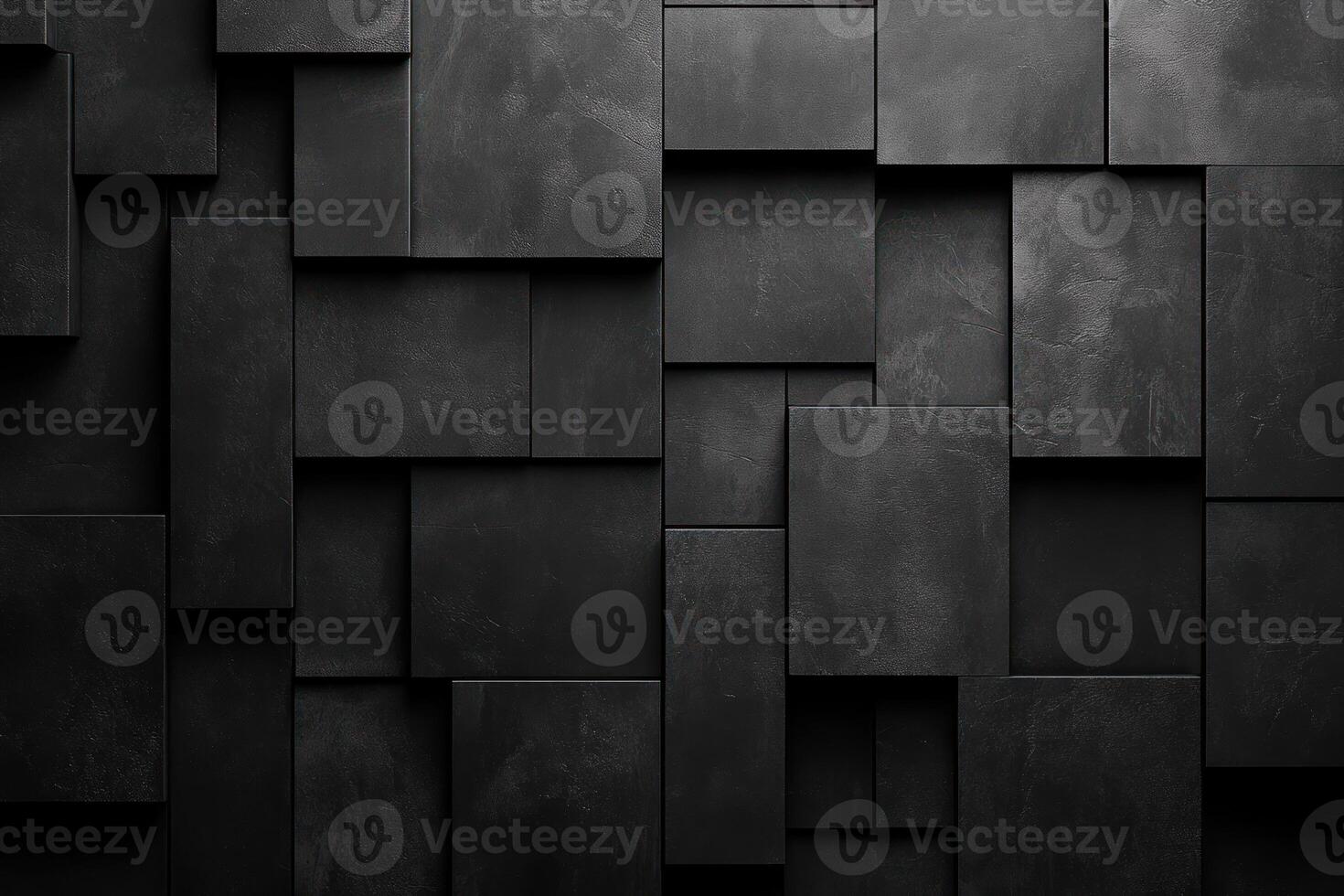 Abstract Black Geometric Pattern of Overlapping Rectangular Tiles photo