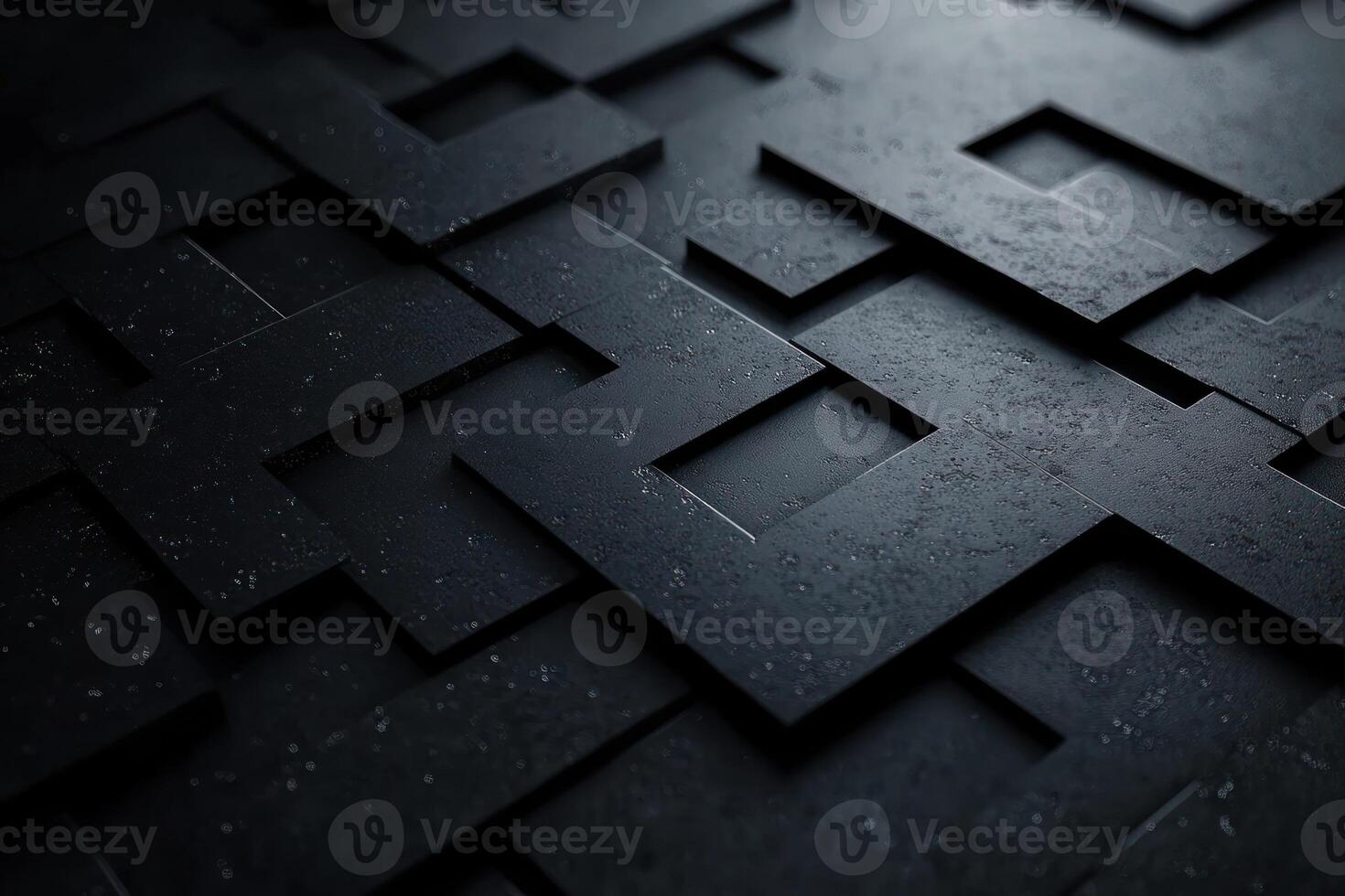 Abstract Dark Pattern of Interlocking Squares with Water Droplets photo