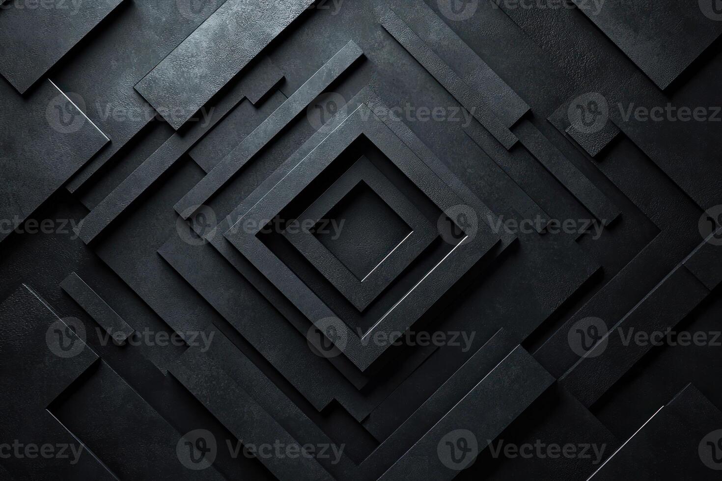 Black Geometric Pattern of Interlocking Rectangular Shapes photo