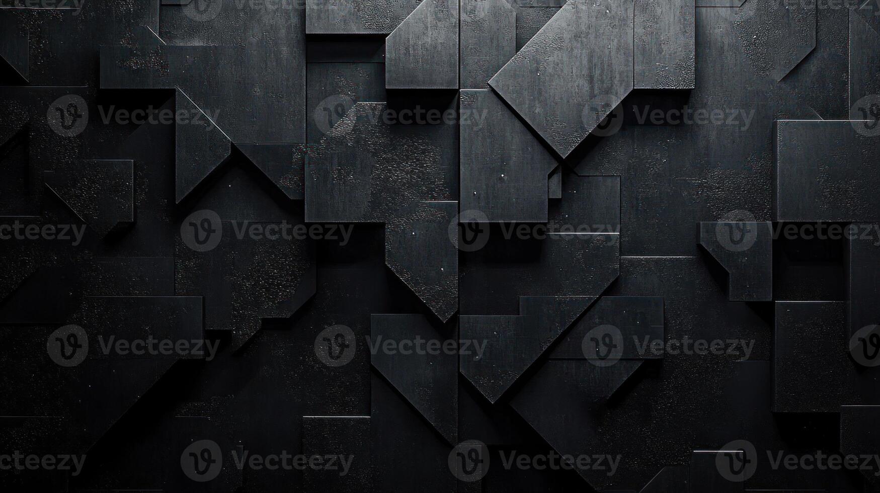 Abstract Geometric Pattern of Black Rectangular and Triangular Shapes photo