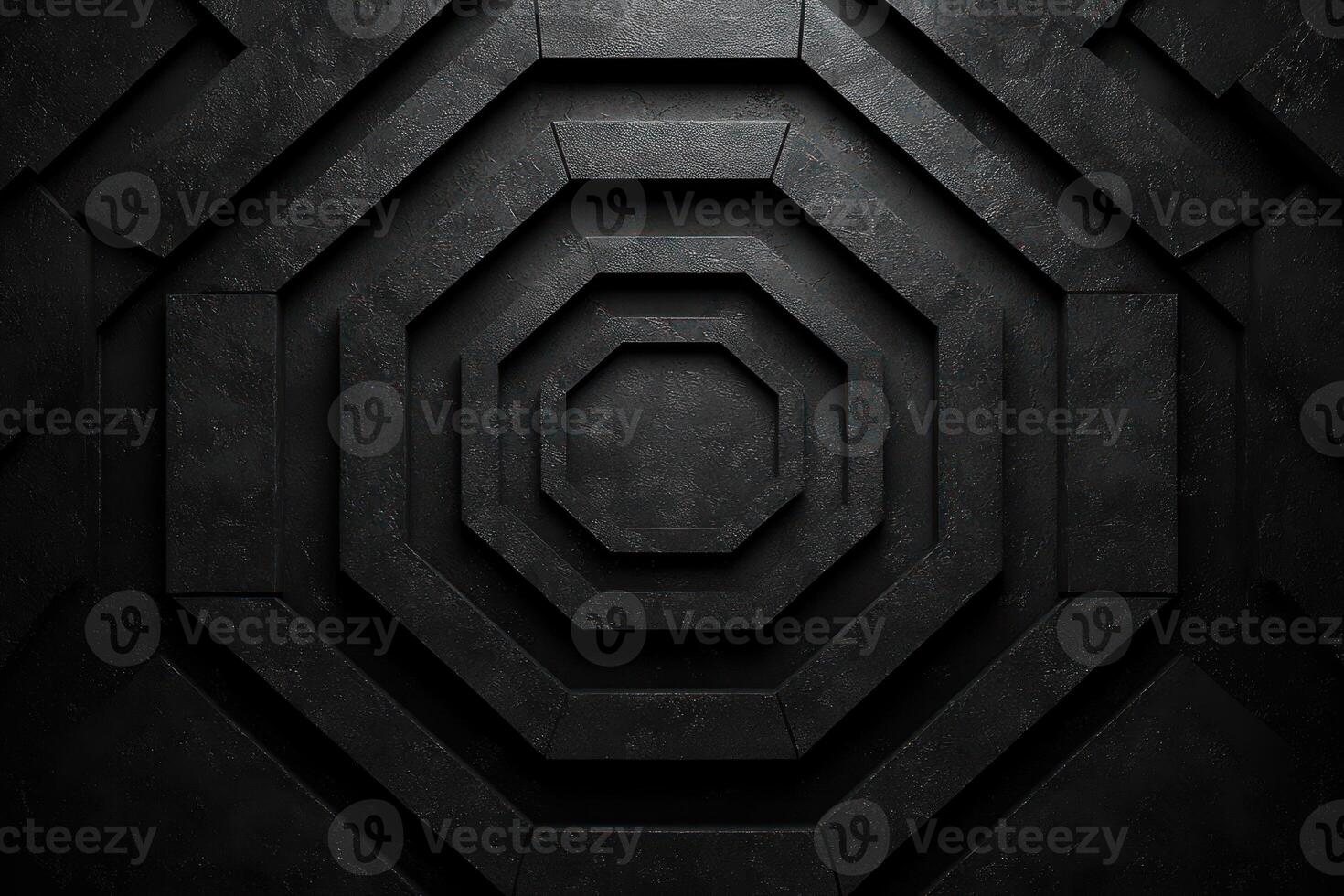 Black Octagonal Pattern with Depth and Texture photo