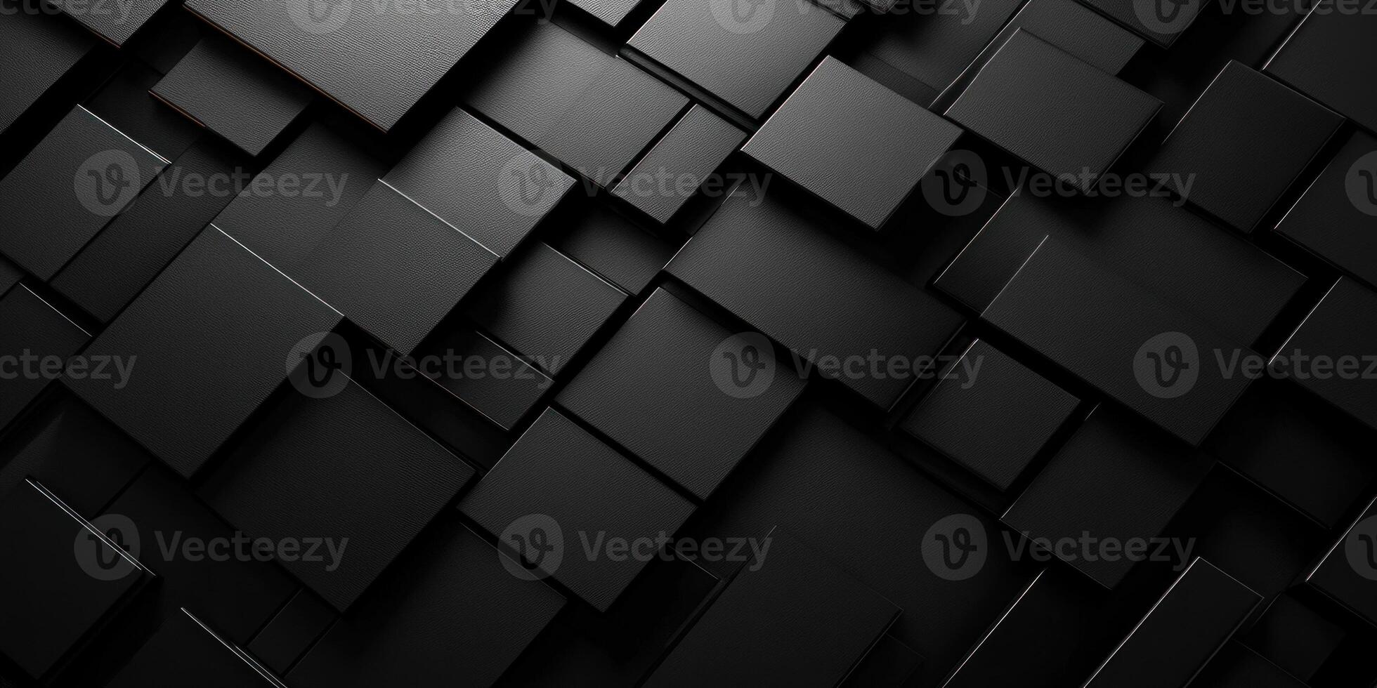 Abstract Black Geometric Pattern of Interlocking Squares photo