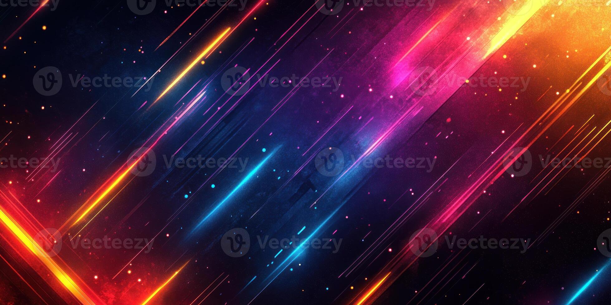 Abstract Diagonal Neon Lines and Glowing Dust photo