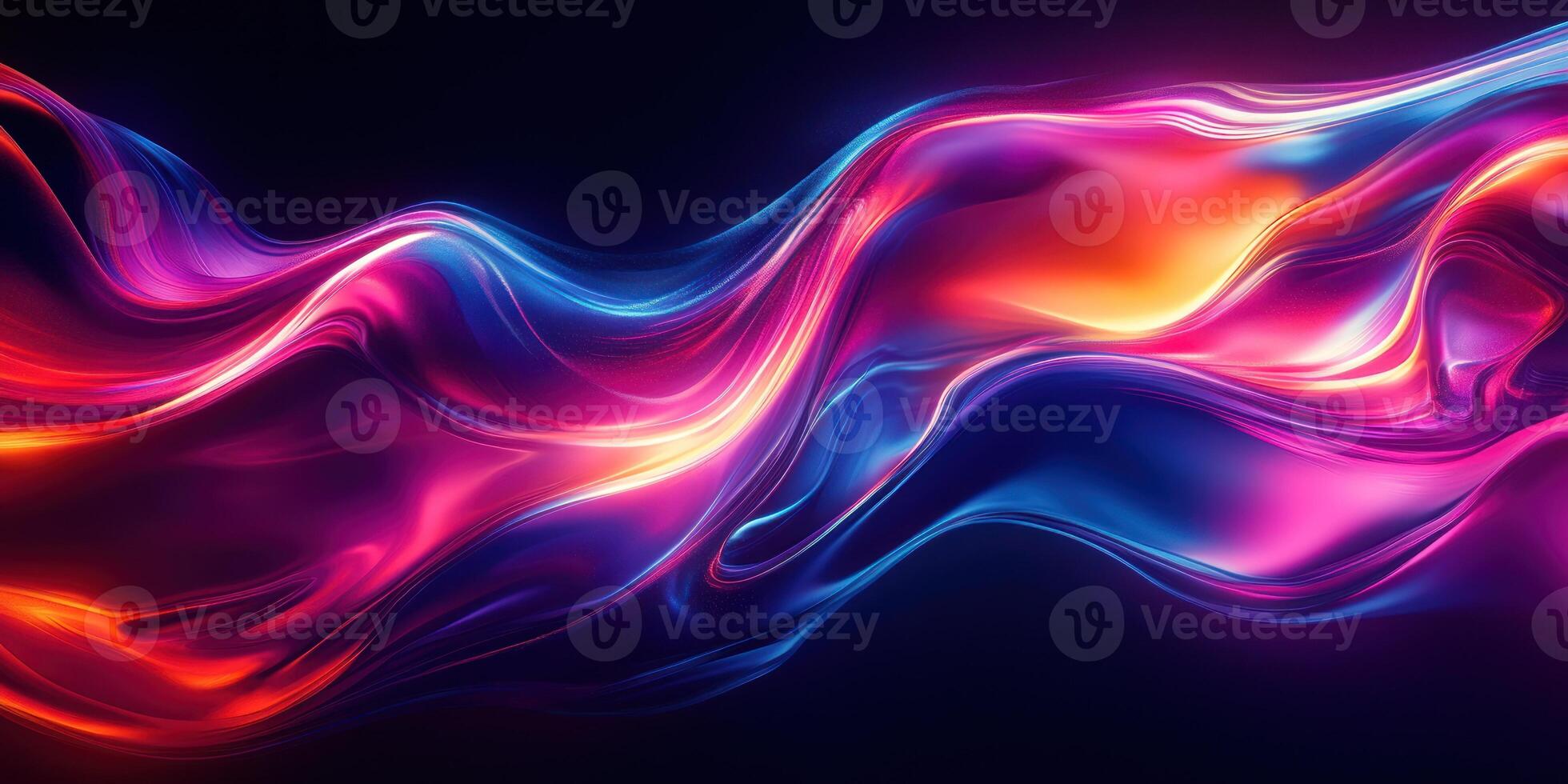 Abstract Wavy Pattern with Vibrant Neon Colors photo
