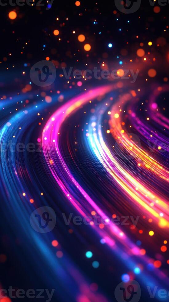Abstract Swirling Lights with a Bokeh Effect photo