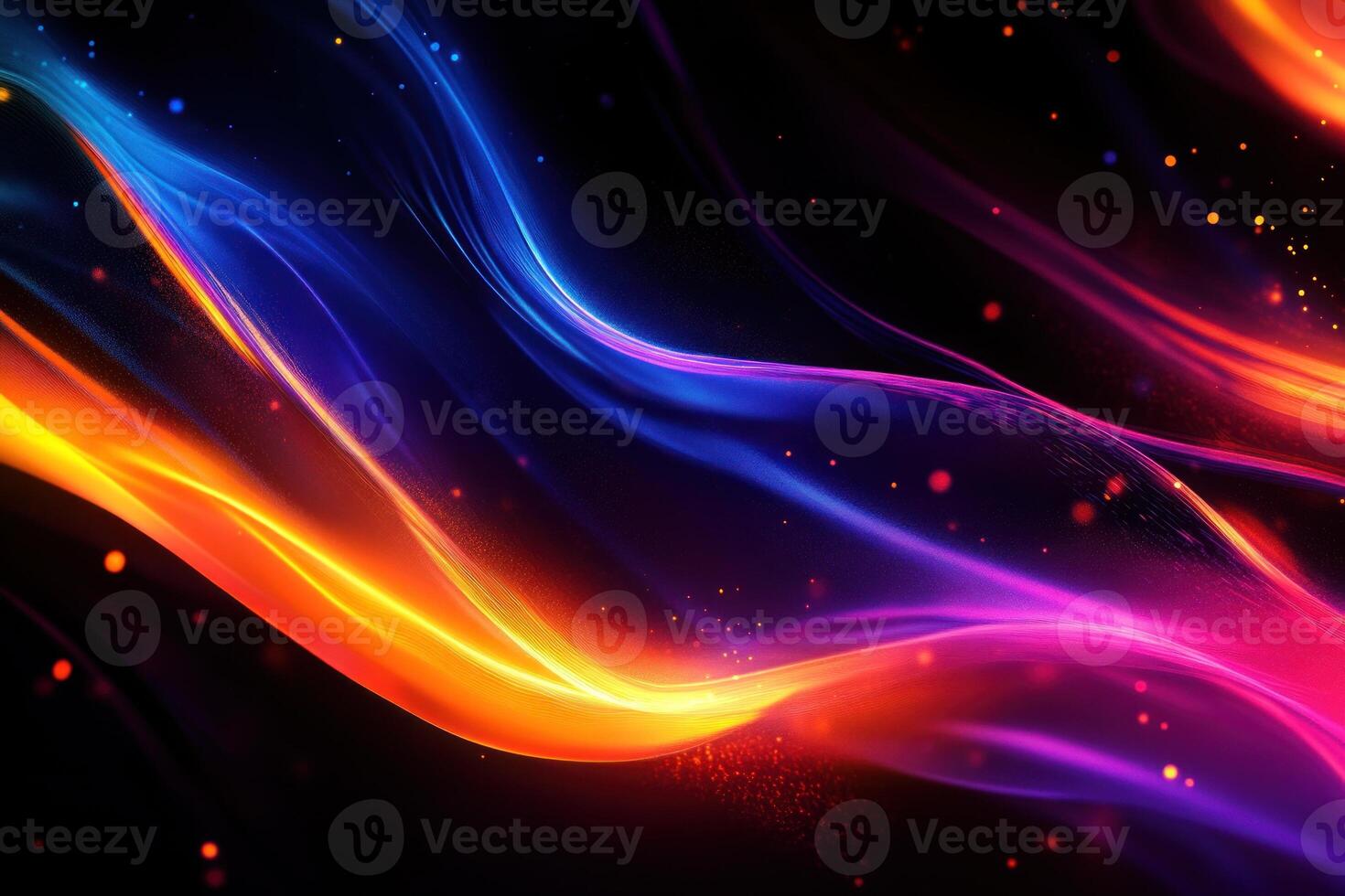 Abstract Glow with Wavy Lines and Bokeh Lights photo