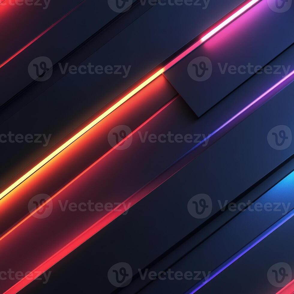 Diagonal Abstract Pattern with Neon Lights photo