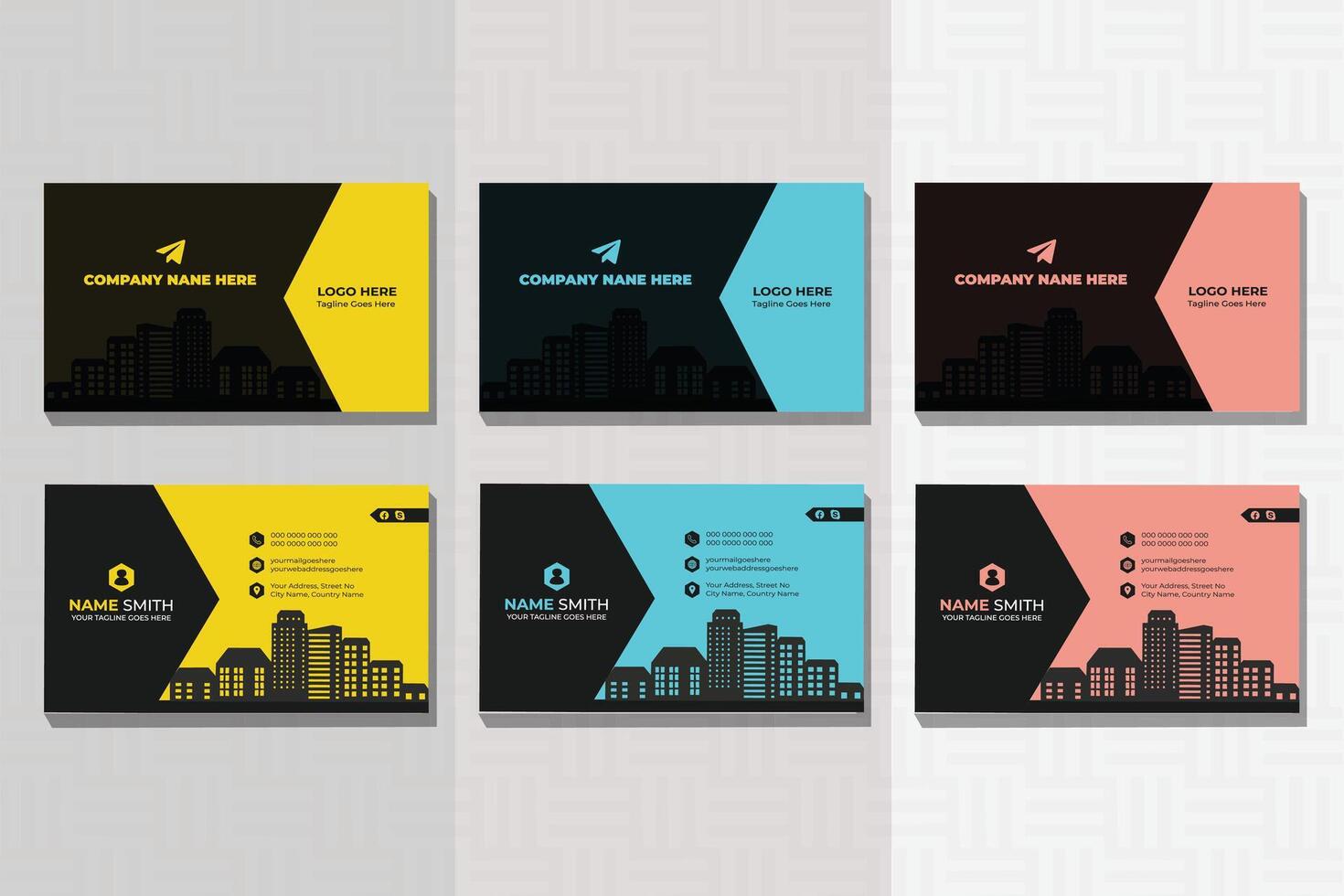 Double sided Business Card design template. Modern Business Card template with geometric shapes, waves for business, technology. Simple and clean design with a logo and a place.... vector
