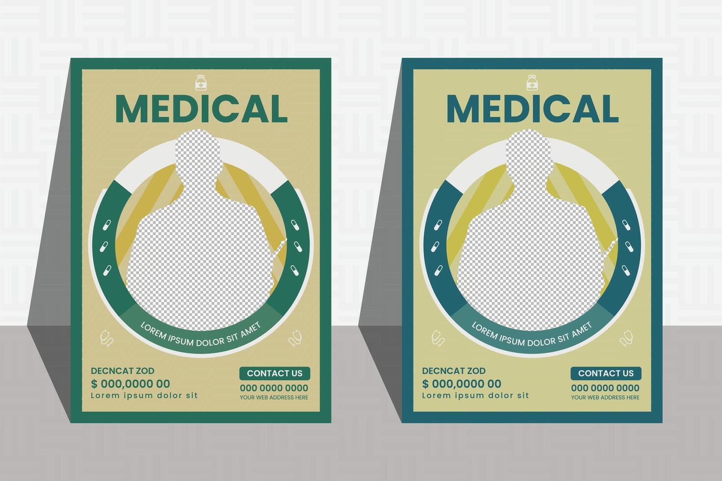 New medical flyer, space for photo background, , business proposal, promotion, publication illustration template.... vector