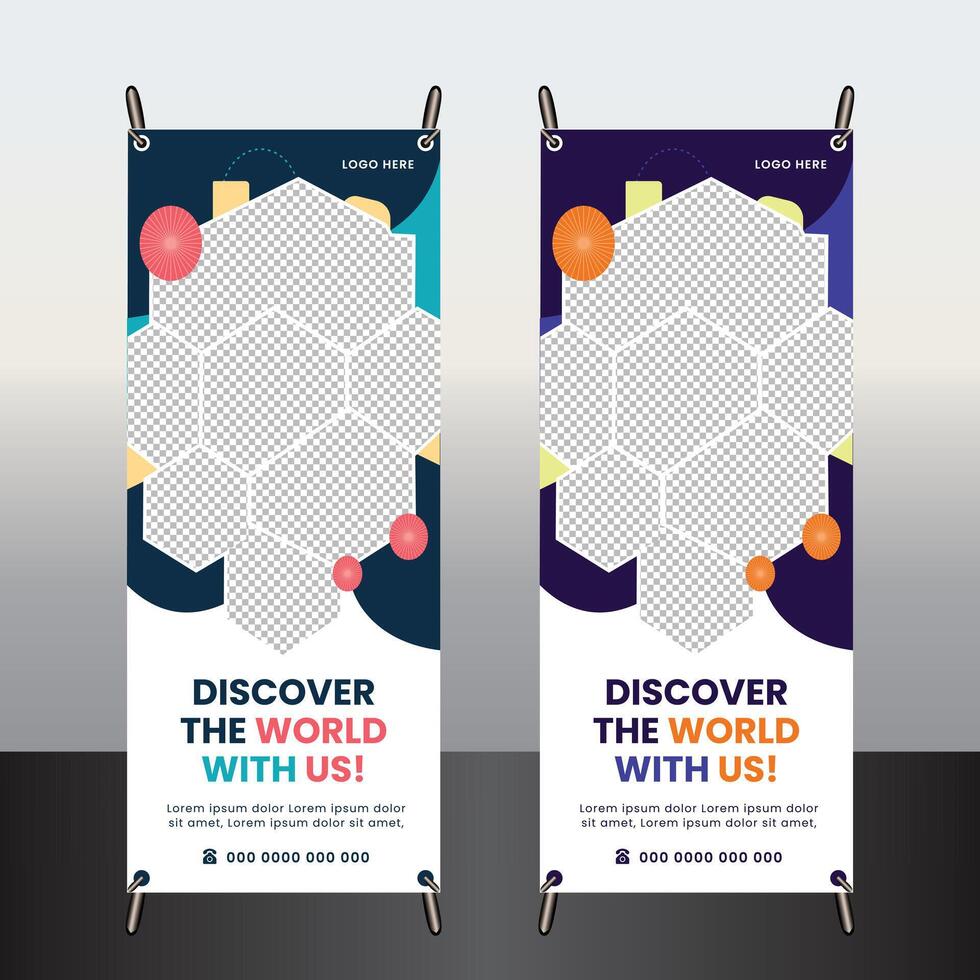 Unique travel roll up design vector