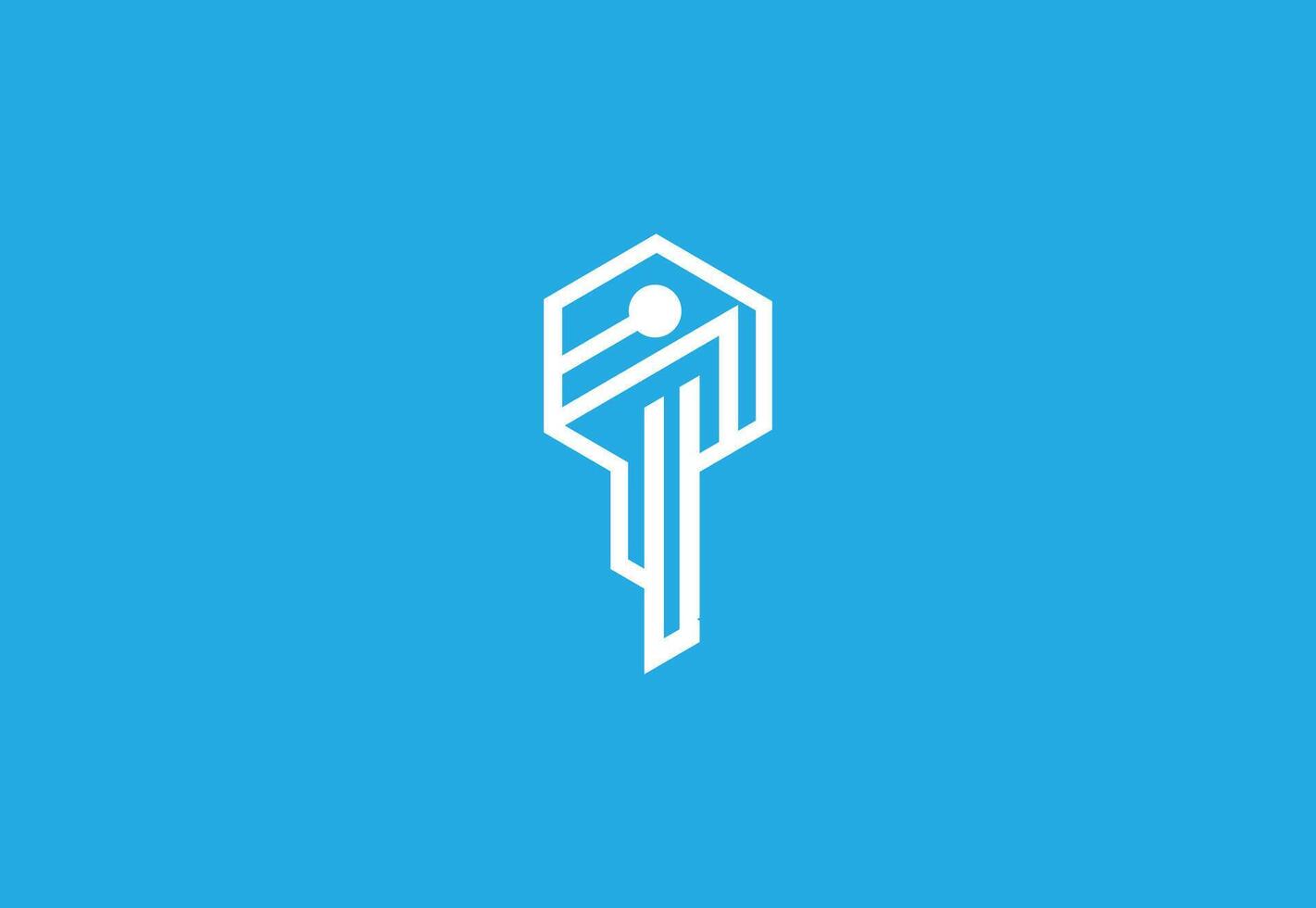 Modern Abstract Key Icon - Security Concept vector