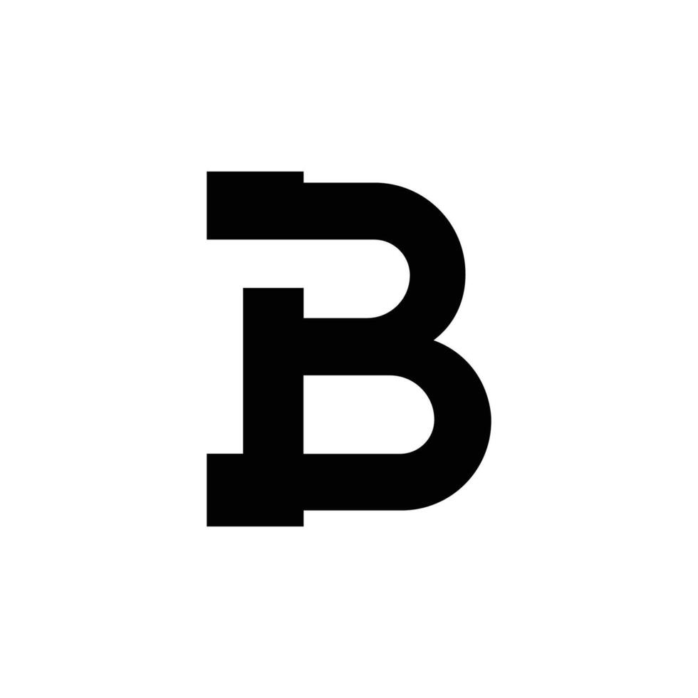 Modern Minimalist Bold Letter B Monogram Logo Icon vector