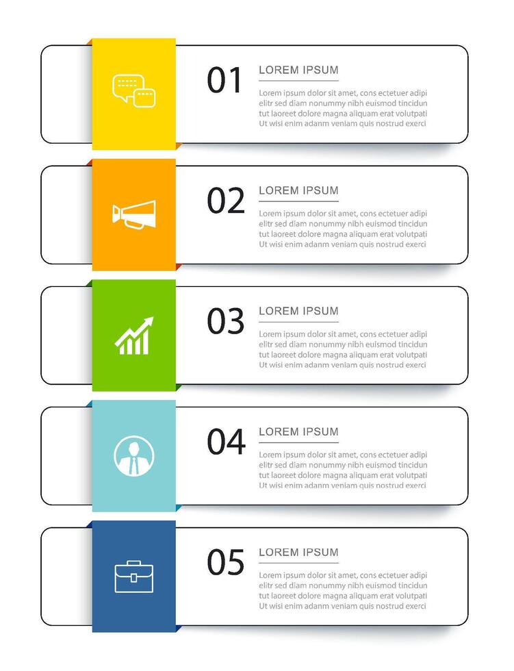 5 data infographics thin line index template. Illustration abstract background. Can be used for workflow layout, business step, banner, web design. vector