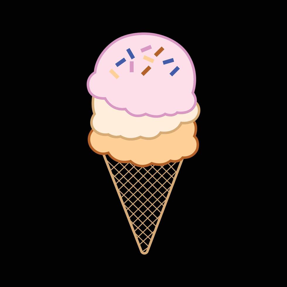 Cone colorful ice cream artwork vector