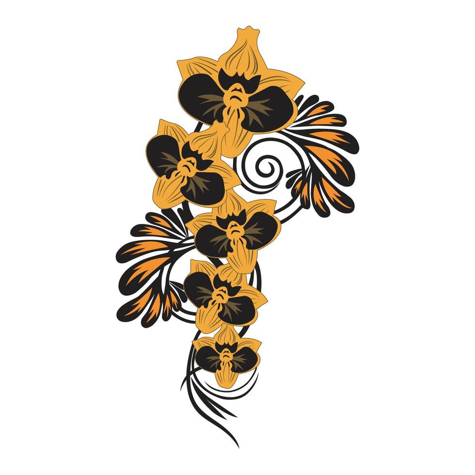 Orchid flower artwork vector