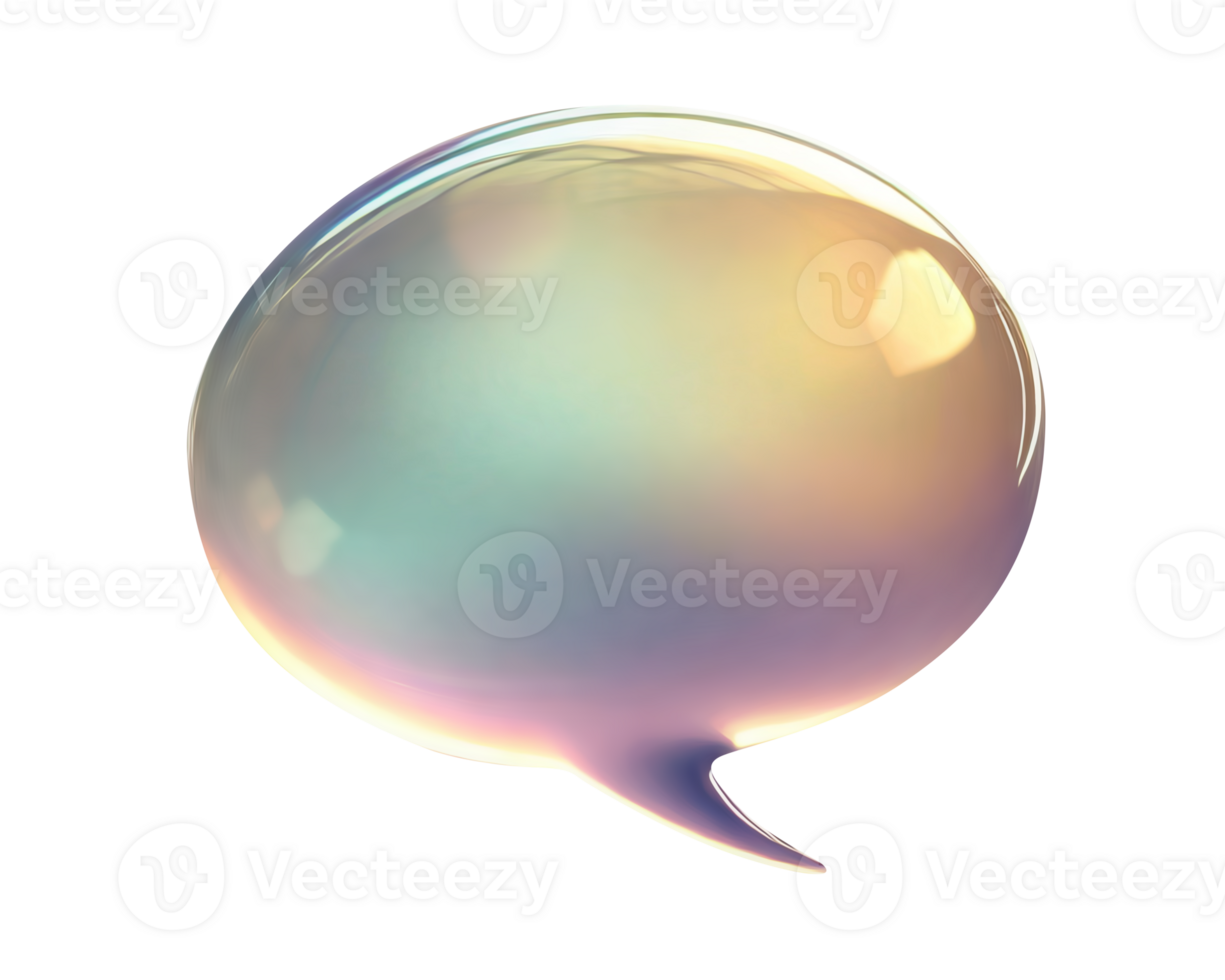 Bubble message, 3d online chat with speech or talk object for social media post. png