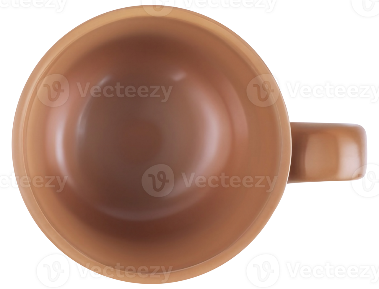 Top view of empty coffee cup. Mug isolated on background png