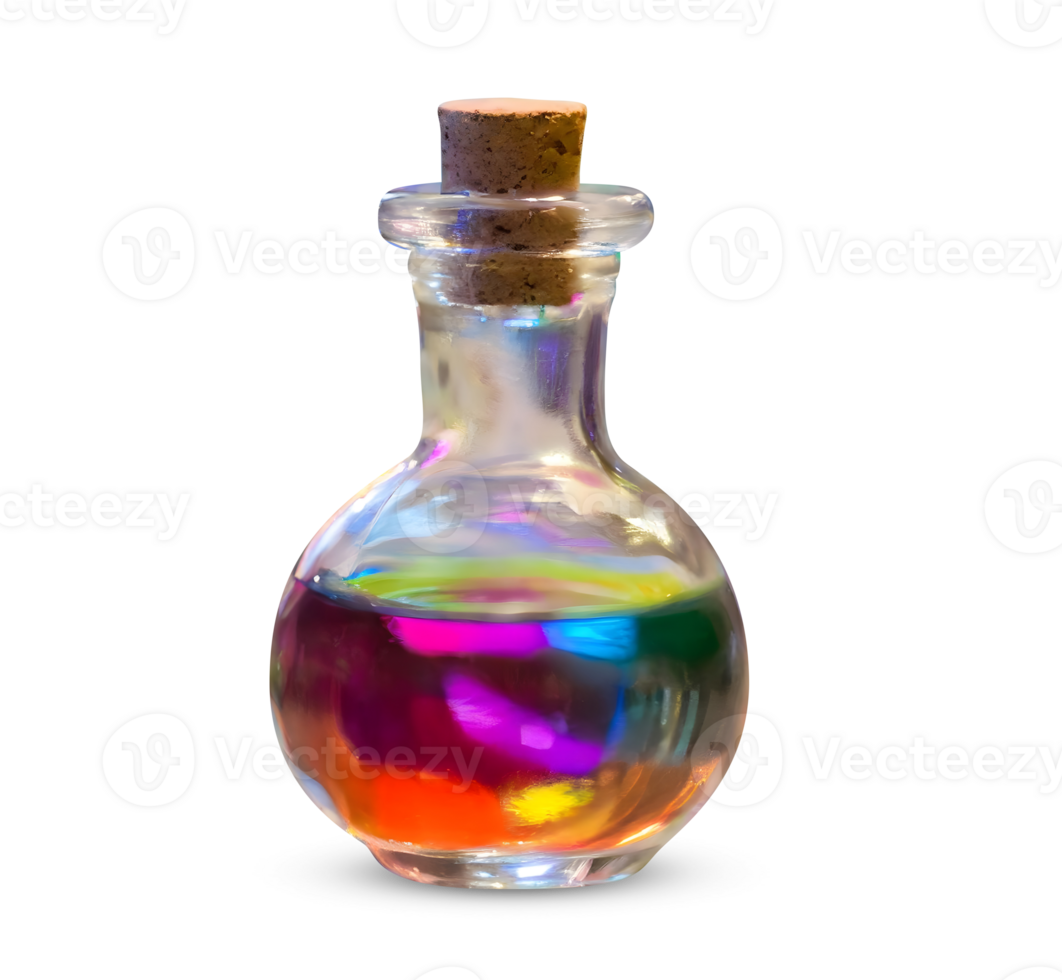 Bottle of Liquid on Table. png