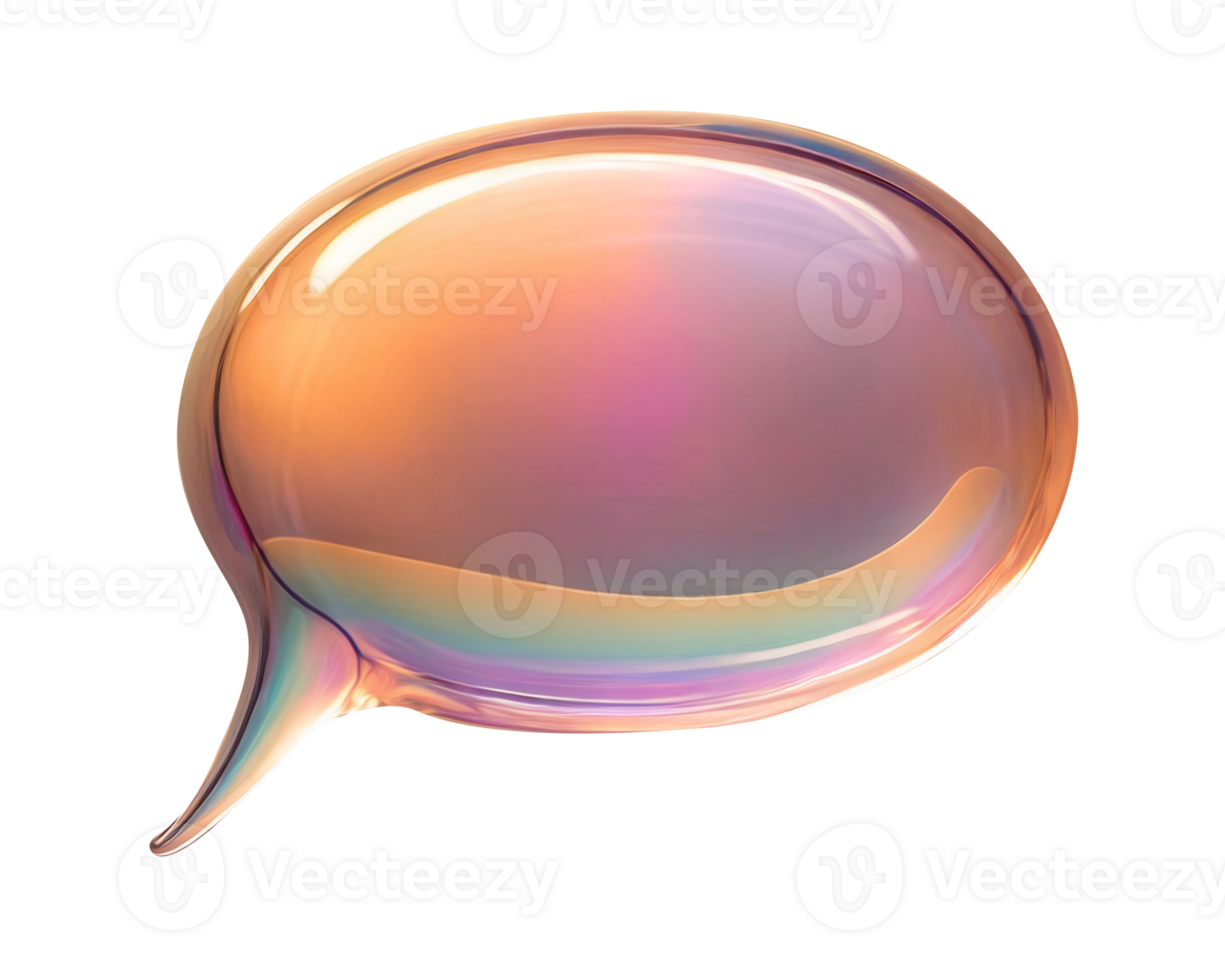 Bubble message, 3d online chat with speech or talk object for social media post. png