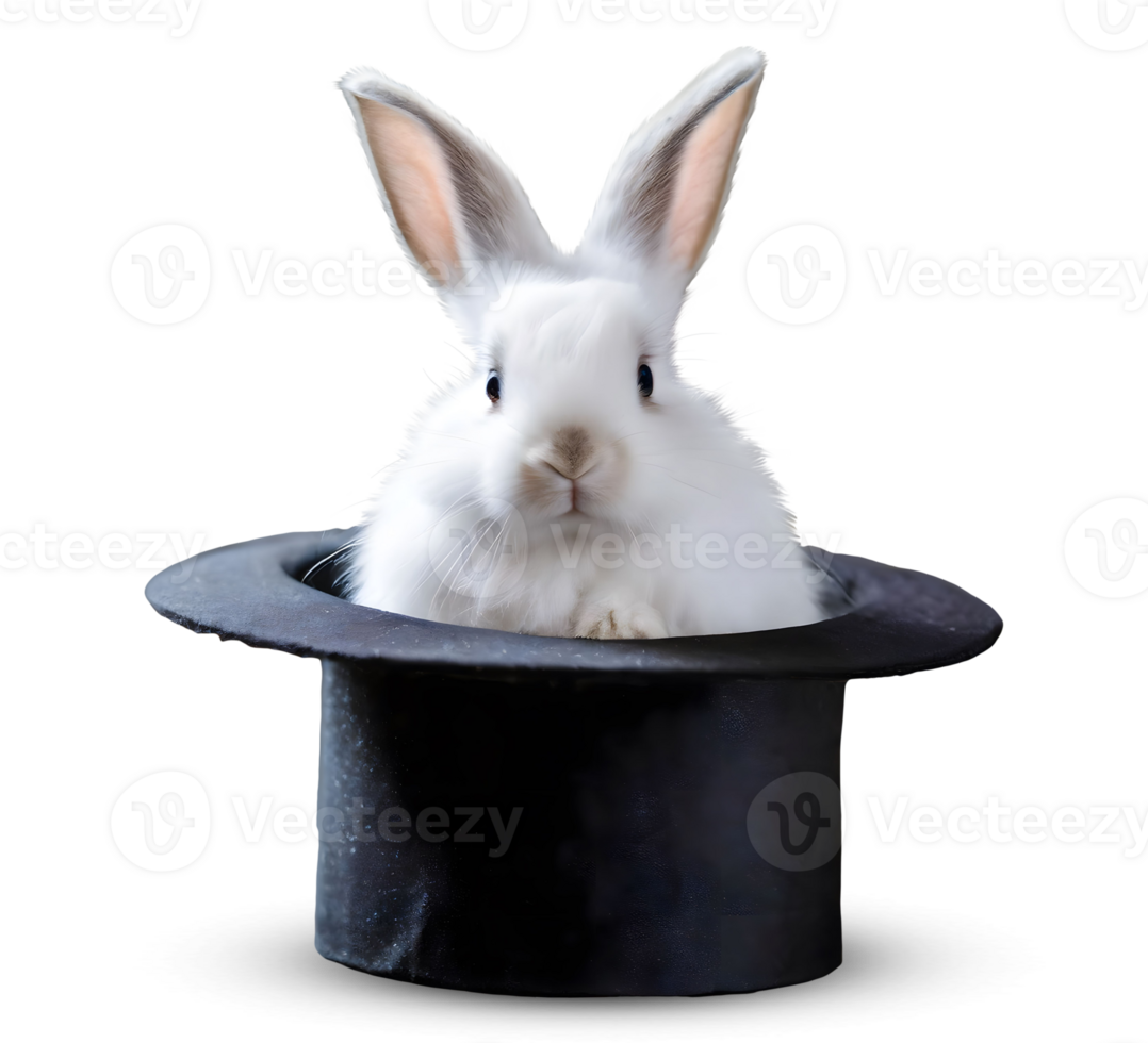 Whimsical Rabbit Elegance A Top-Hat Adornment. png