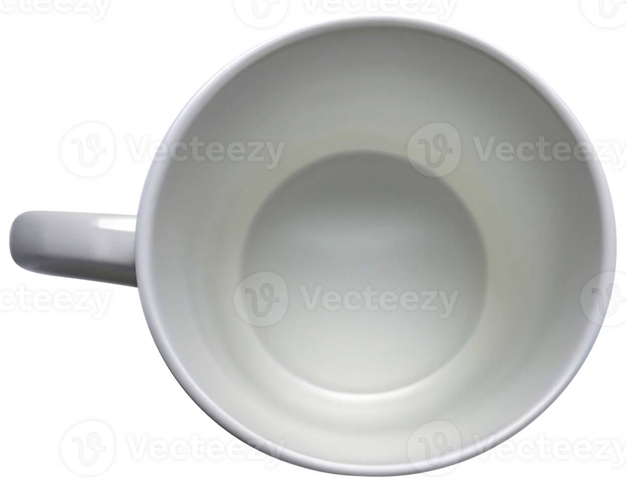 Top view of empty coffee cup. Mug isolated on background png