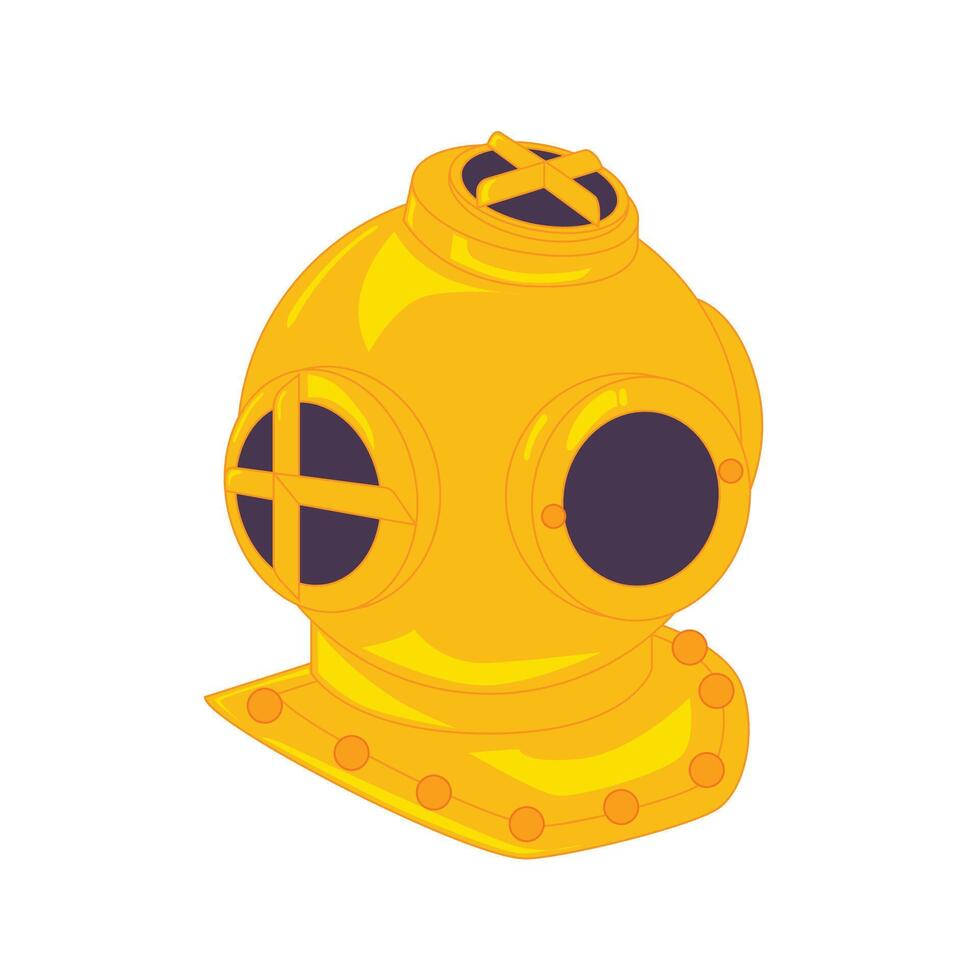 authentic antique and vintage diving helmet. illustration vector