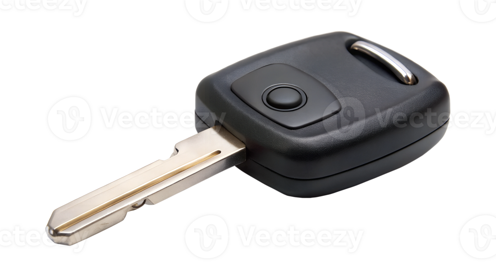 Modern car key with remote locking system isolated, detailed view transparent file png