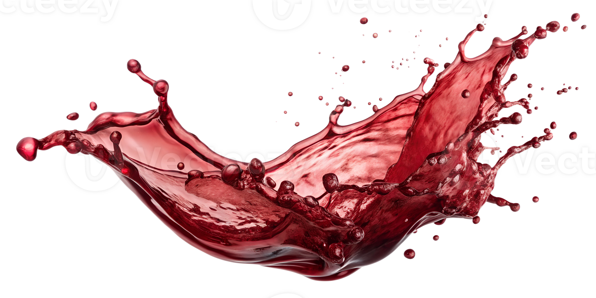 Red wine splash captured in dynamic motion, isolated. Perfect for design and advertising. Transparent file. png