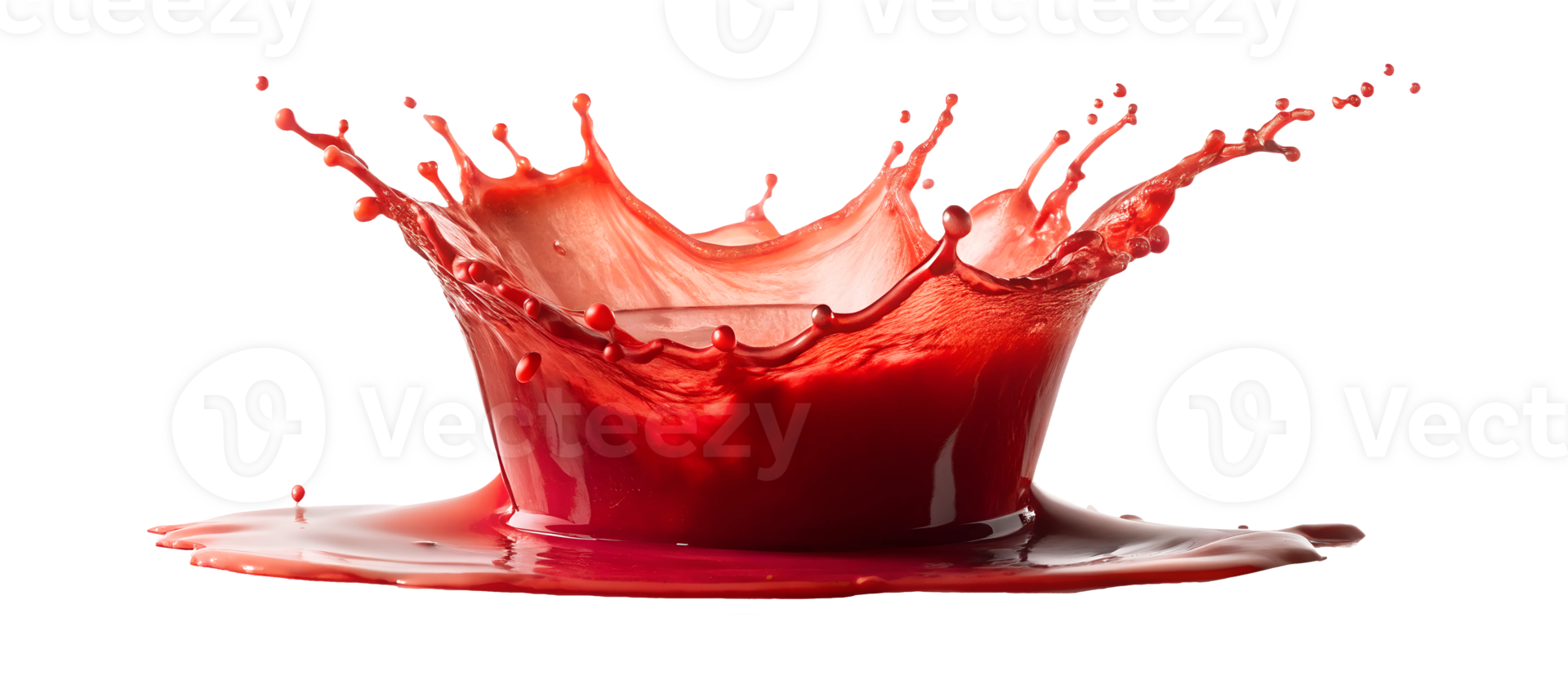Red juice splash with vibrant liquid motion, fruit drink concept on transparent background, isolated dynamic effect, transparent file png