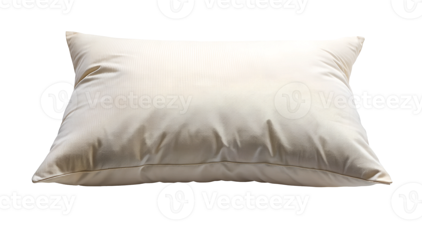 Soft white pillow with smooth texture, transparent file png