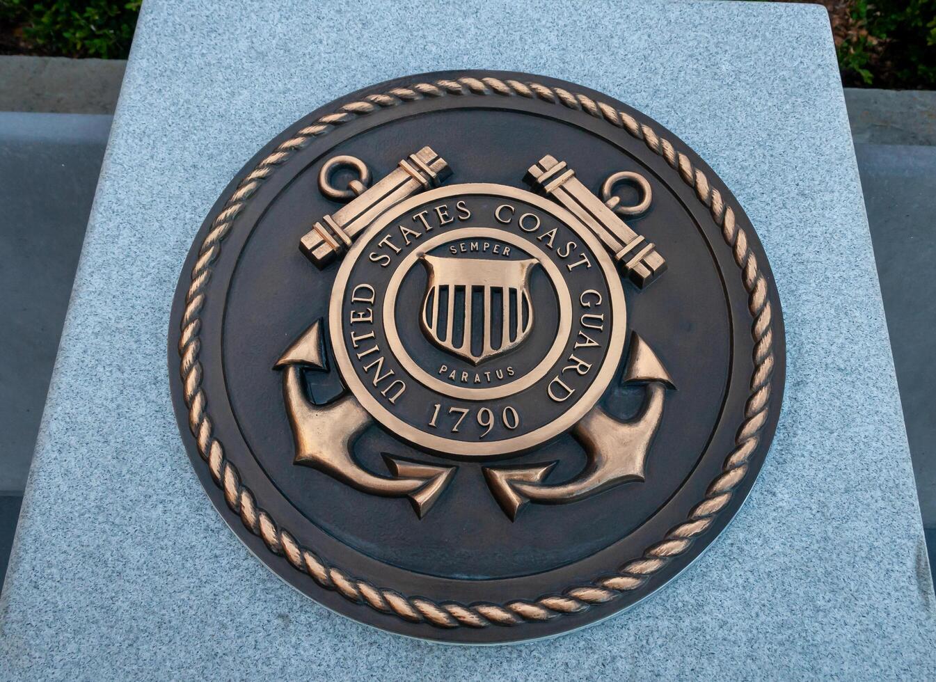 SAVANNAH, USA - DECEMBER 02, 2011 Department of the Army logo on the monument in the city of Savannah photo