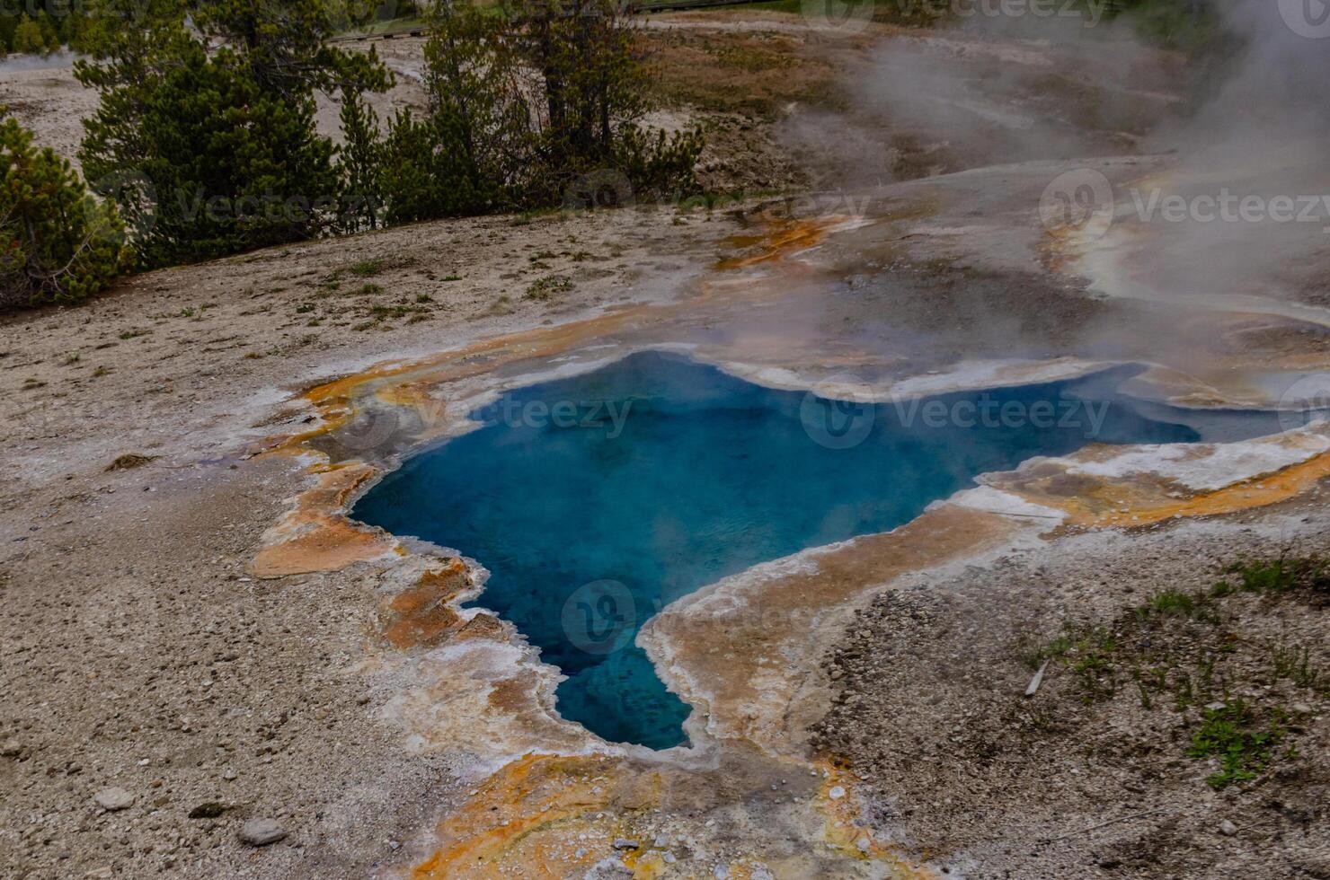 Boiling water bubbler Geyser. Active geyser with major eruptions. Yellowstone NP, Wyoming, US photo