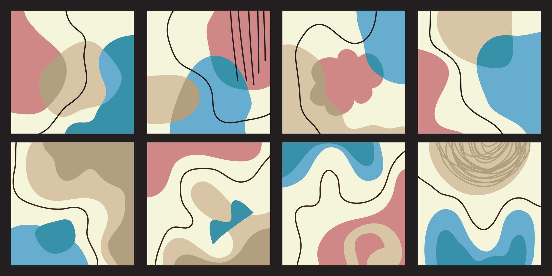 Modern abstract cover set, minimal cover design. Colorful geometric background, vector
