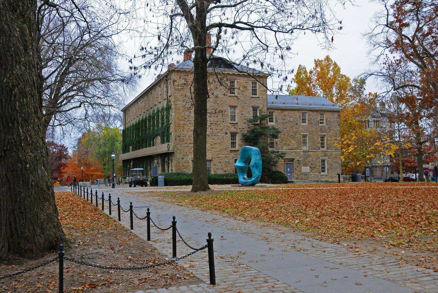 PRINCETON, NJ -15 NOVEMBER 2011 The sculpture Oval with Points by Henry Moore on the campus of Princeton University, a private Ivy League research university in New Jersey photo