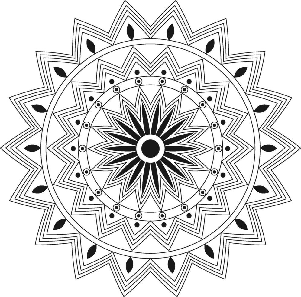 Decorative mandala on white background Circular Flower Mandala on White vector