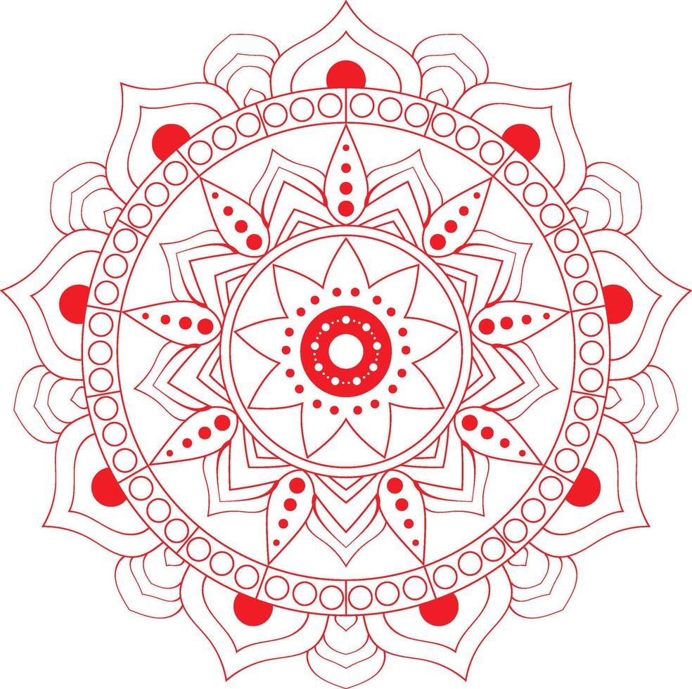 Decorative mandala on white background Circular Flower Mandala on White Free Mandala pattern art background Black and White vector