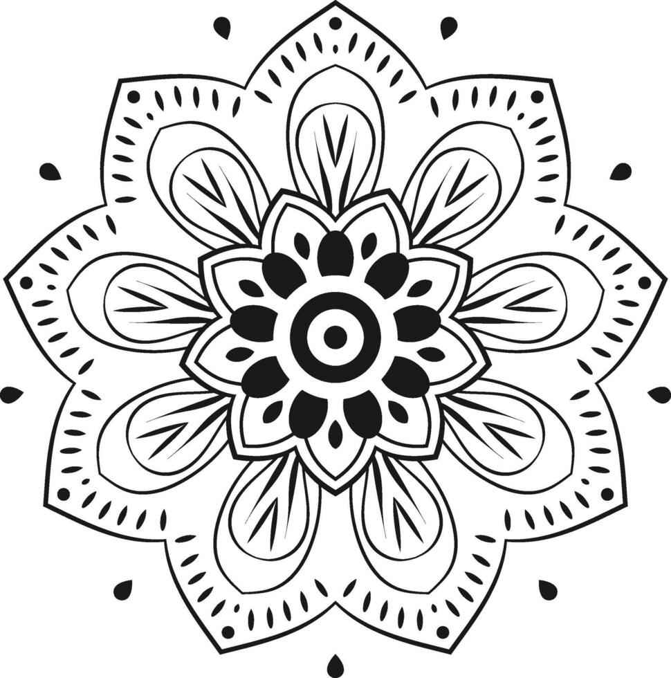 Decorative mandala on white background Circular Flower Mandala on White vector