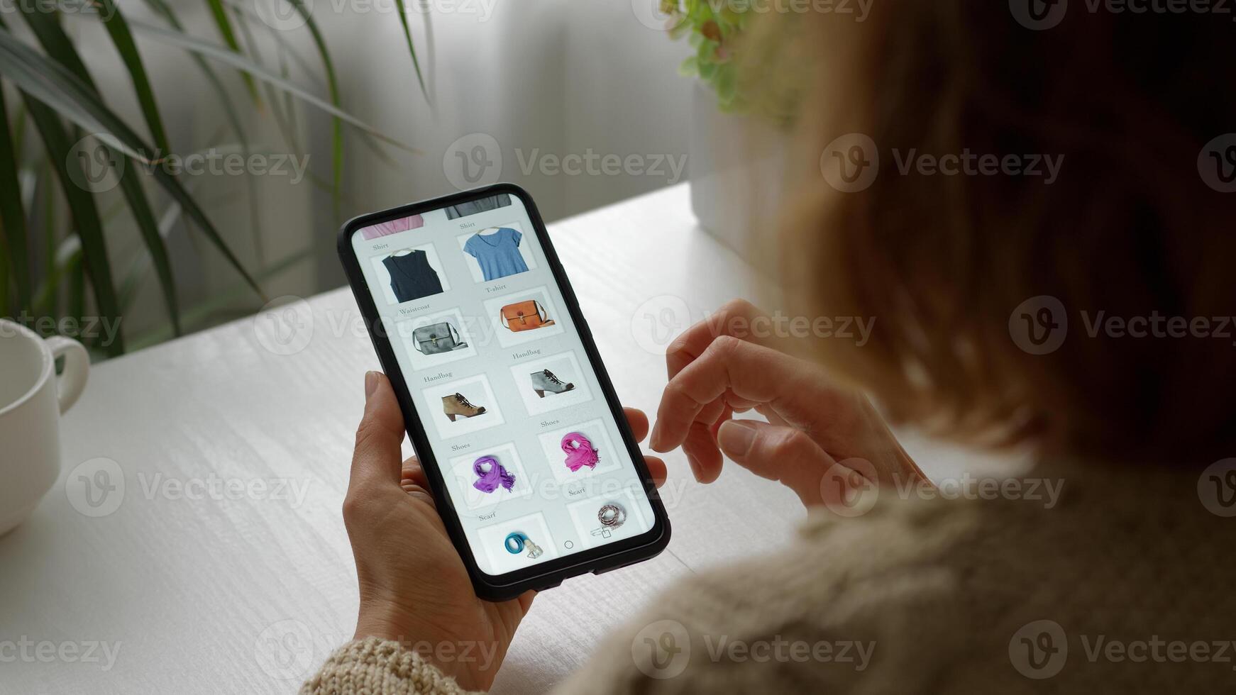 Online Ecommerce Shopping On Screen Using App photo